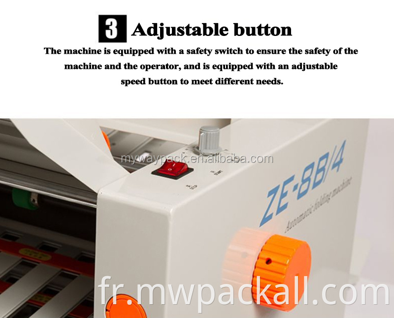 A4 Taille Deux plaques Folder Machine de pliage en papier fabricant automatique avec norme exportée